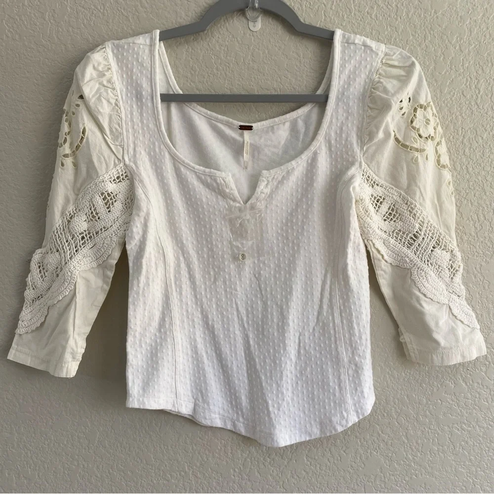 Free People Brunch Date Top in Moon Glow NWOT
